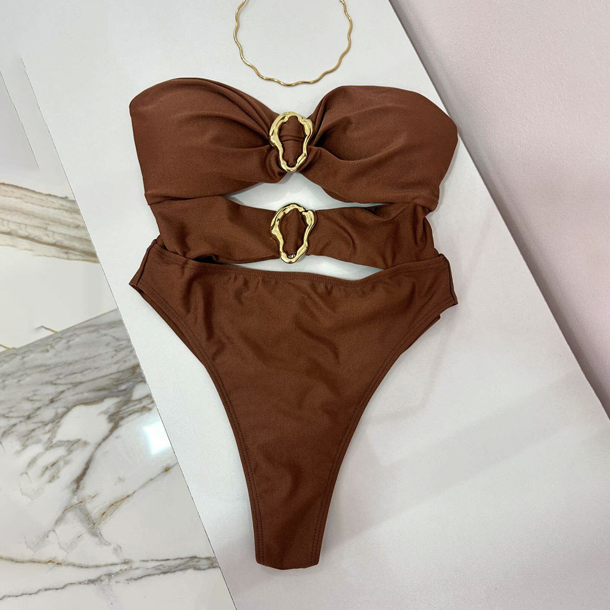 Jumpsuit women's new sexy bikini women's solid color swimsuit