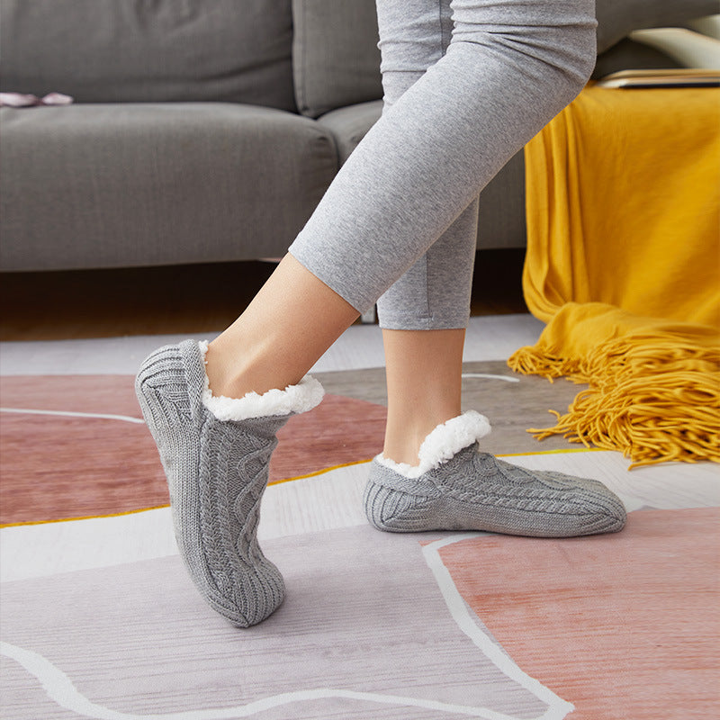 Calcetines de terciopelo gruesos para el suelo, para invierno, para mujer, para adultos, con pegamento para la parte inferior, para adultos, que preservan el calor, para interiores, para hombres