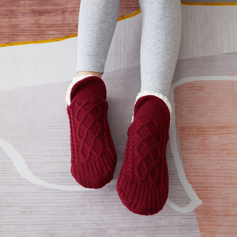 Bodensocken aus verdicktem Samt für den Winter, für Damen und Herren, Unterseite aus Leim, Wärmeschutz für Erwachsene, Innensocken für Herren, Überschuhe