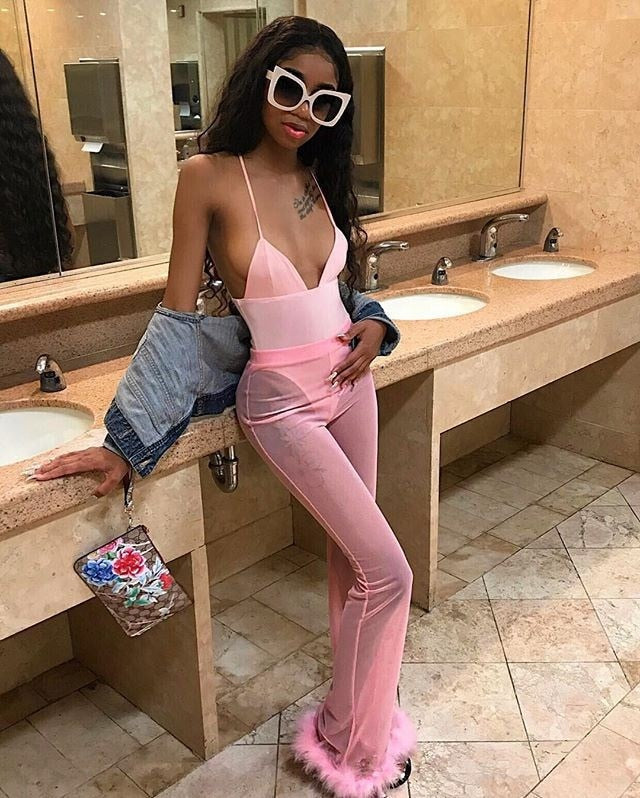 Summer Women See Through Mesh High Waist Pants and Long Sleeve Crop Top Sets Party Clubwear Sexy Faux Fur Outfit Two Piece Sets