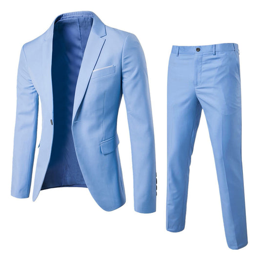 Traje de dos piezas para hombre, traje formal profesional de negocios, traje pequeño, versión coreana, vestido de boda del novio