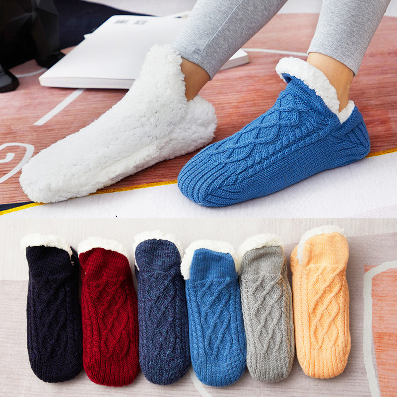 Bodensocken aus verdicktem Samt für den Winter, für Damen und Herren, Unterseite aus Leim, Wärmeschutz für Erwachsene, Innensocken für Herren, Überschuhe