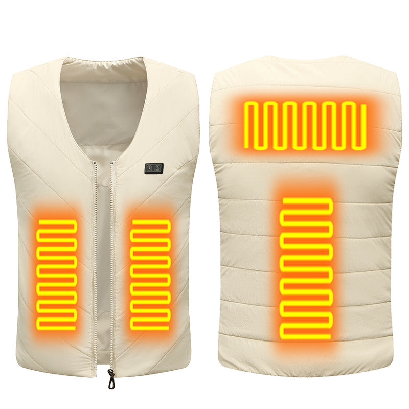 Electric vest heating double size V-neck intelligent charging heating clothes with constant temperature insulation vest