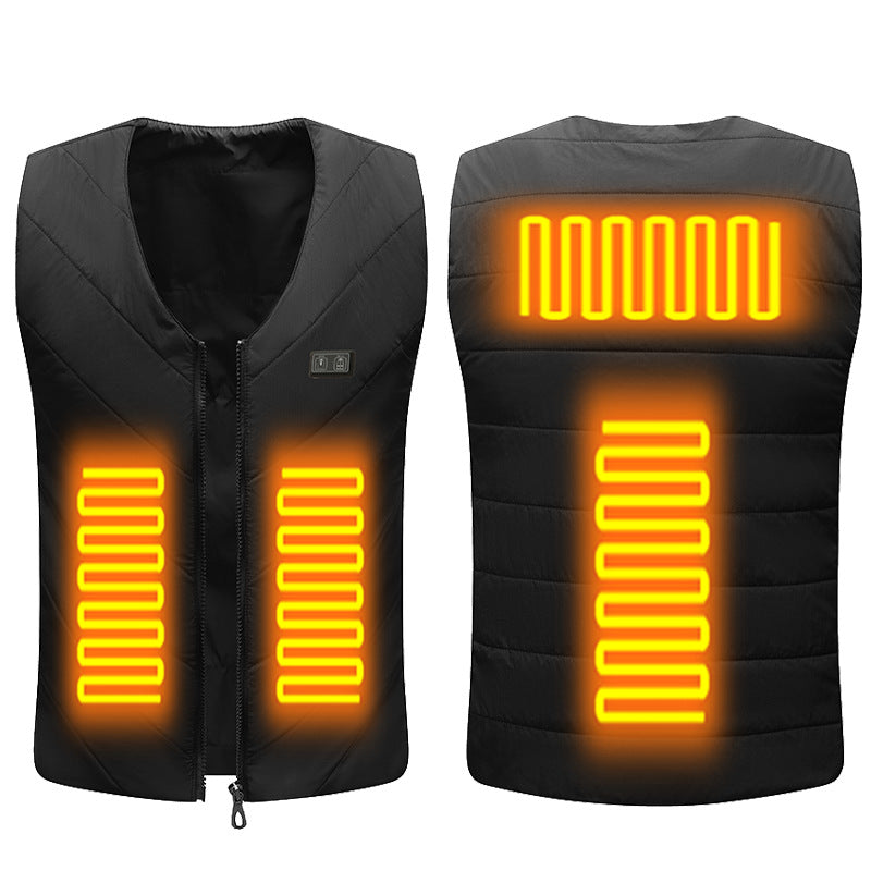 Electric vest heating double size V-neck intelligent charging heating clothes with constant temperature insulation vest