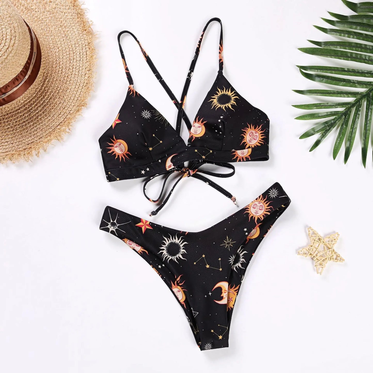 Sunflower Gedruckt Bikini Set Sexy Bademode Frauen 2025 Mujer Push 