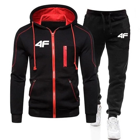 2025New Herren Herbst Winter Sets Reißverschluss Hoodie + Hose Stück Lässige Trainingsanzug Männliche Sportbekleidung Markenkleidung Trainingsanzug