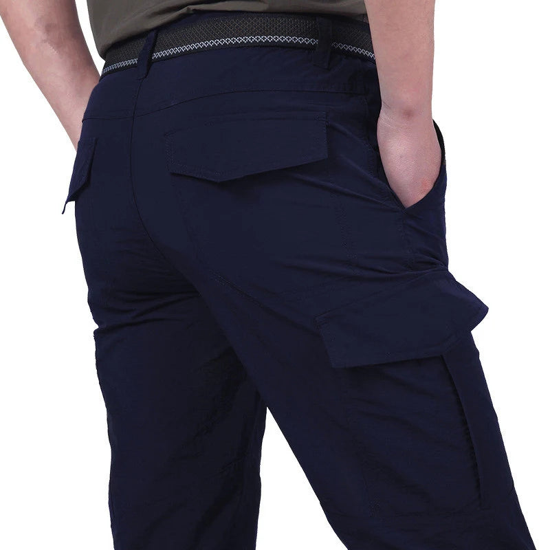 Pantalones de carga tácticos impermeables para exteriores 2023, pantalones largos militares informales transpirables de verano para hombre, pantalones de carga de secado rápido para hombre