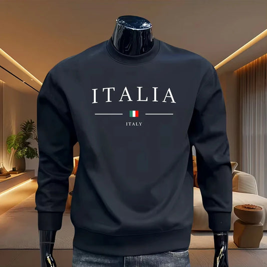 2025 italien Mode Gedruckt Pullover für Männer Frühling Herbst Warme Weiche Langarm T-shirt Männlichen Täglichen Casual Sport Oansatz Hoodies