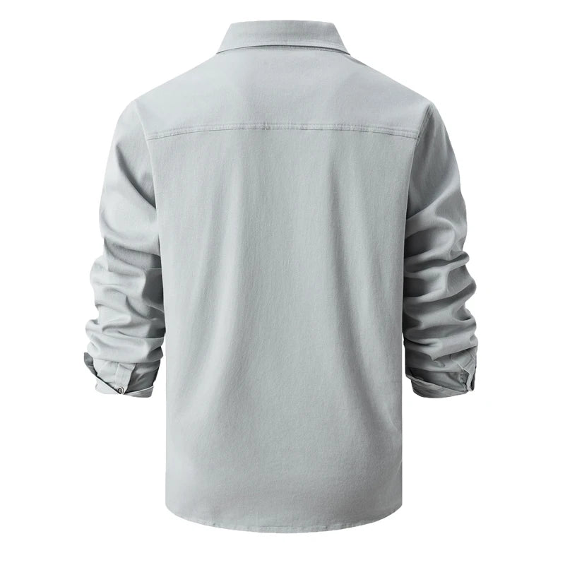 New Spring Cotton Social Shirt Men Solid Color High Quality Long Sleeve Shirt for Men Lapel Casual Social Men's Shirts