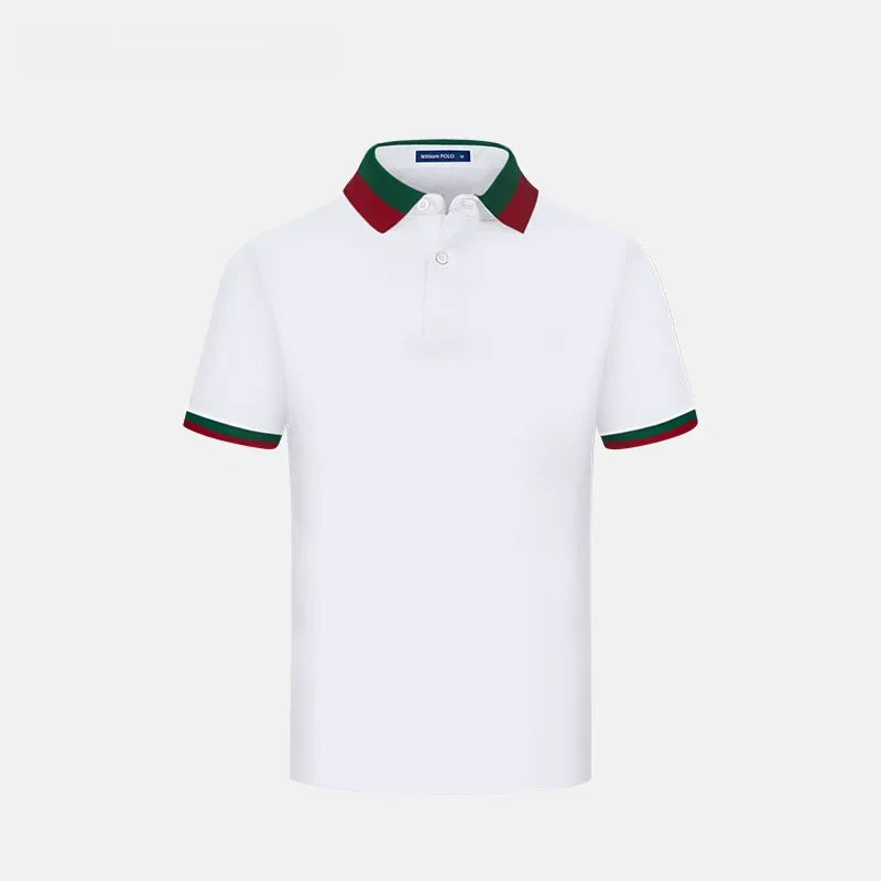 WilliamPOLO Men's Polo Shirt Casual Trendy Color Blocking Short Sleeve Shirt Collar Wholesale Simple Summer Polo Shirt