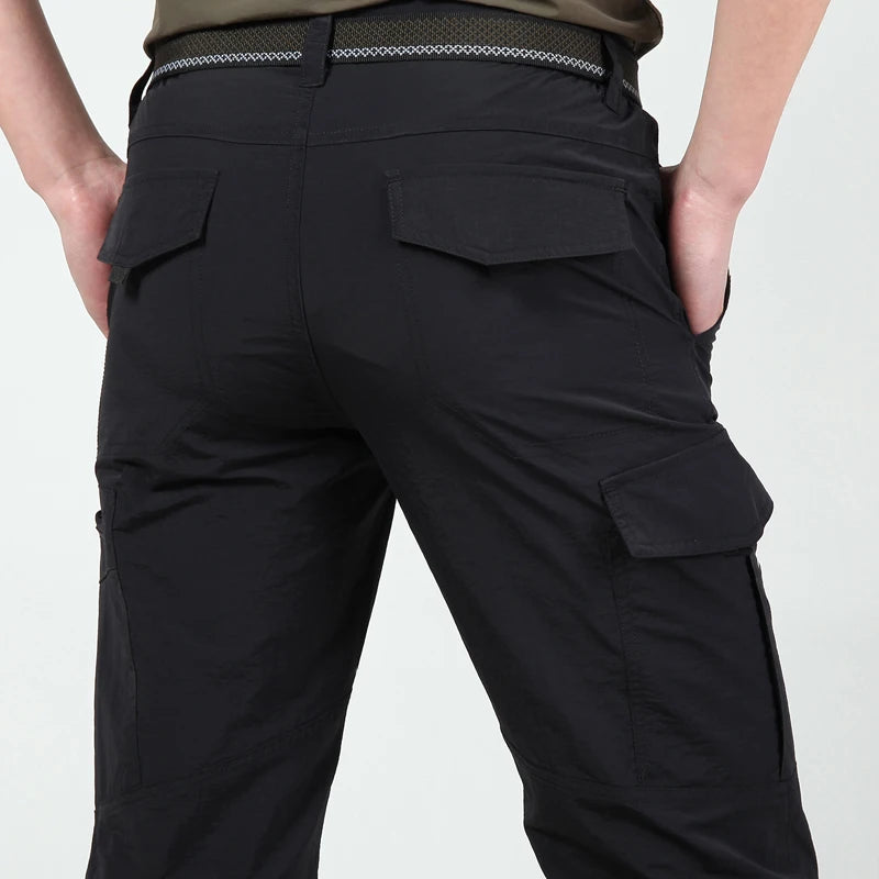 Pantalones de carga tácticos impermeables para exteriores 2023, pantalones largos militares informales transpirables de verano para hombre, pantalones de carga de secado rápido para hombre