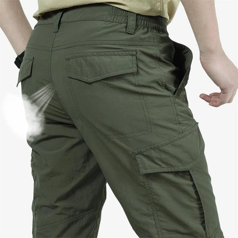 Pantalones de carga tácticos impermeables para exteriores 2023, pantalones largos militares informales transpirables de verano para hombre, pantalones de carga de secado rápido para hombre